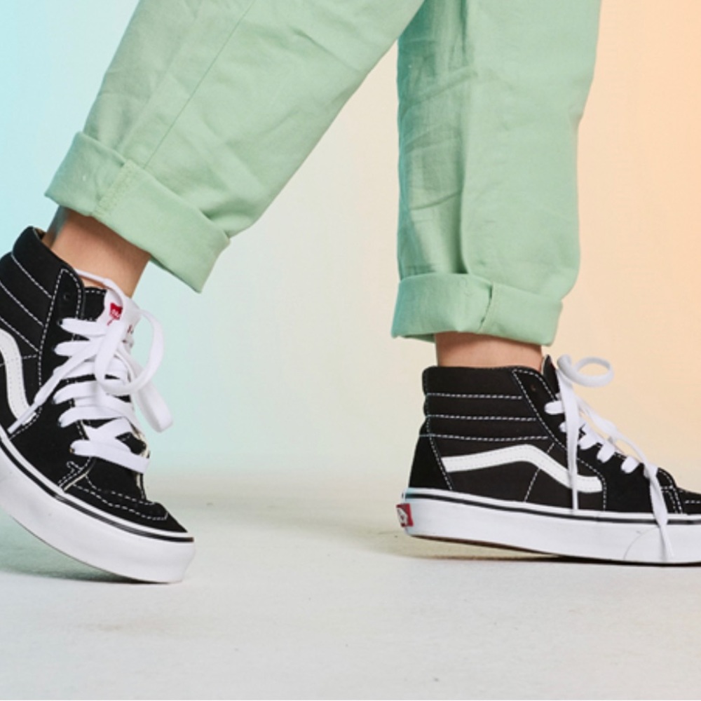 Vans SK8-Hi Black Canvas High-Top Sneaker Shoe Skate Youth Kids  Size: 7